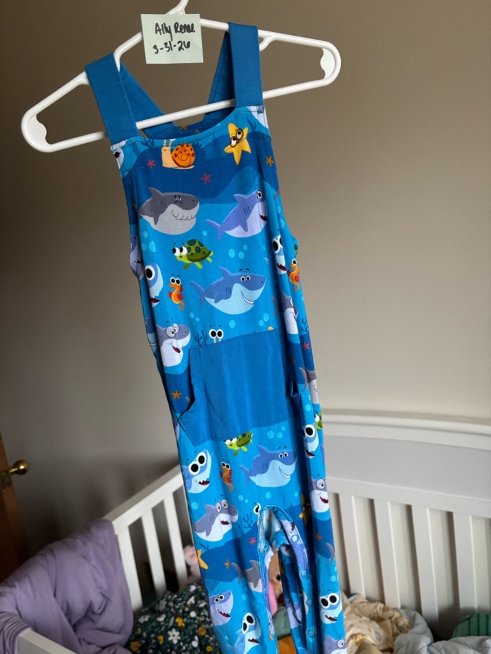 Ploom Baby Super Simple Baby Shark Bamboo Overalls